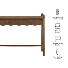 Darcy Walnut 44 Inch Wood Console Table - Ornate Home