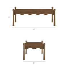 Darcy Walnut 46 Inch Wood Coffee Table - Ornate Home