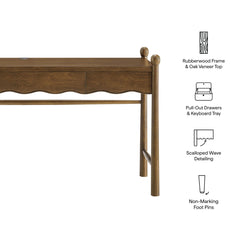 Darcy Walnut 62 Inch Wood Computer Desk - Ornate Home