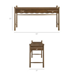 Darcy Walnut 62 Inch Wood Computer Desk - Ornate Home