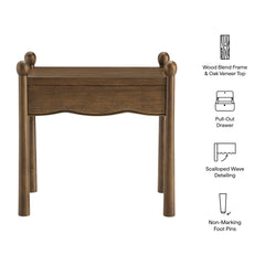 Darcy Walnut Wood Nightstand or Side Table - Ornate Home