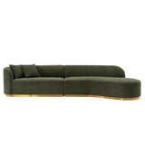Daria Olive Green Chenille Sofa - Ornate Home