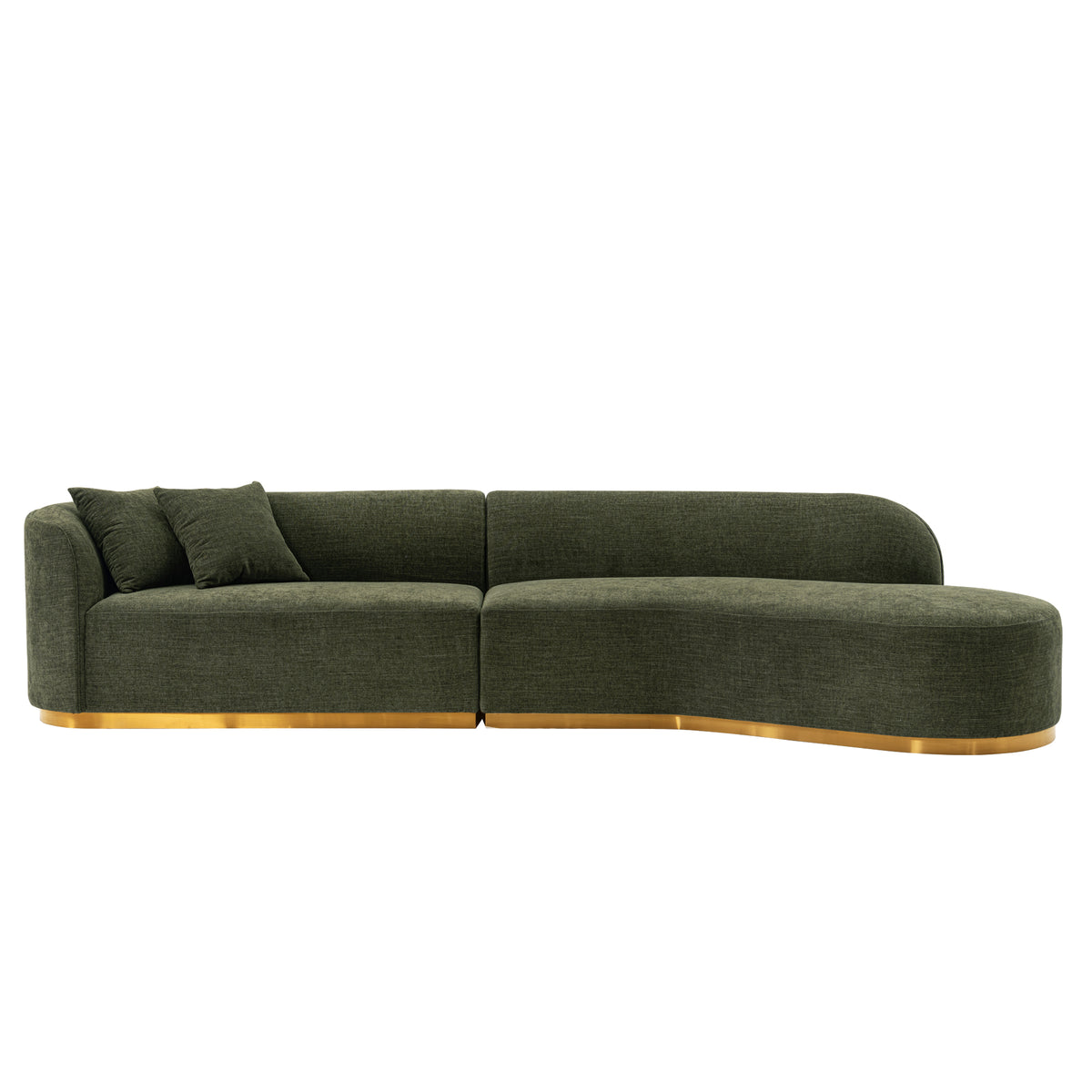 Daria Olive Green Chenille Sofa - Ornate Home