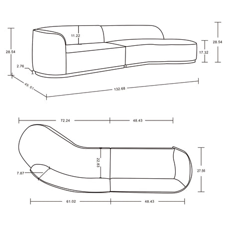 Daria Sofa in Ivory - Ornate Home