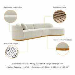 Daria Sofa in Ivory - Ornate Home
