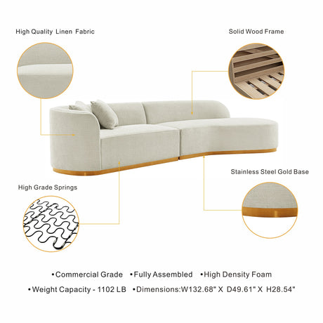 Daria Sofa in Ivory - Ornate Home