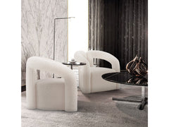 Darian Accent Chair in Cream (set of 2) - Ornate Home