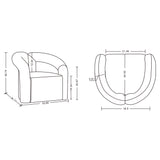 Darian Accent Chair in Cream (set of 2) - Ornate Home