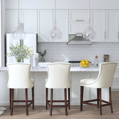 Dariela White Counter Stool - Ornate Home