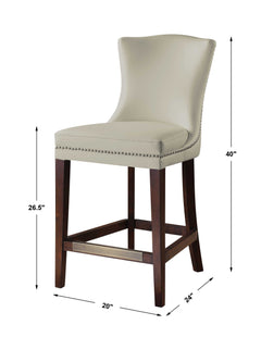 Dariela White Counter Stool - Ornate Home