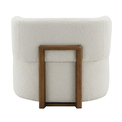 Darius Beige Boucle Accent Chair w/Pillow - Ornate Home