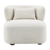 Darius Beige Boucle Accent Chair w/Pillow - Ornate Home