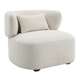 Darius Beige Boucle Accent Chair w/Pillow - Ornate Home