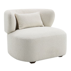 Darius Beige Boucle Accent Chair w/Pillow - Ornate Home