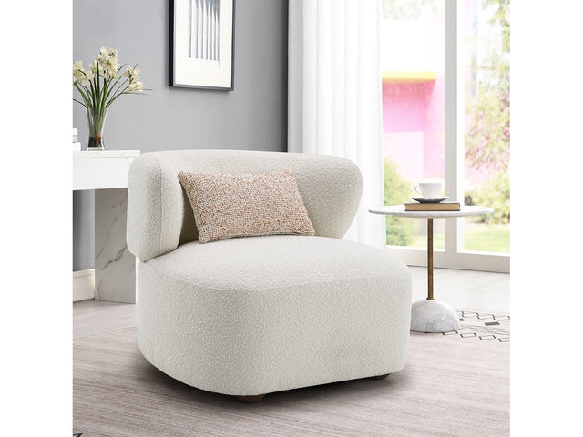 Darius Beige Boucle Accent Chair w/Pillow - Ornate Home