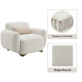 Darius Beige Boucle Chair w/Pillow - Ornate Home