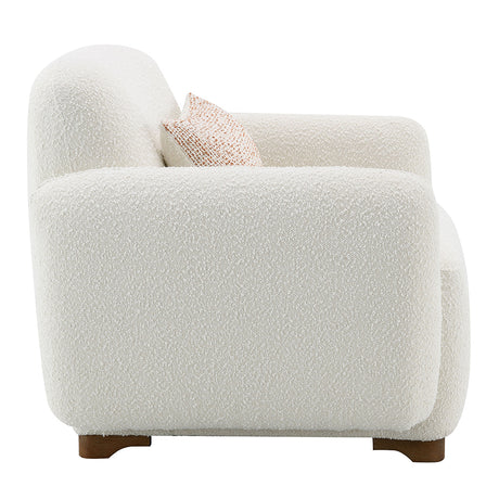 Darius Beige Boucle Chair w/Pillow - Ornate Home