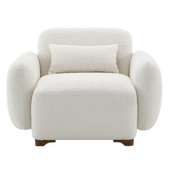 Darius Beige Boucle Chair w/Pillow - Ornate Home