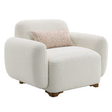 Darius Beige Boucle Chair w/Pillow - Ornate Home