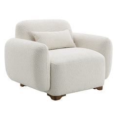 Darius Beige Boucle Chair w/Pillow - Ornate Home