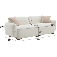 Darius Beige Boucle Sofa w/2 Pillows - Ornate Home