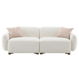 Darius Beige Boucle Sofa w/2 Pillows - Ornate Home