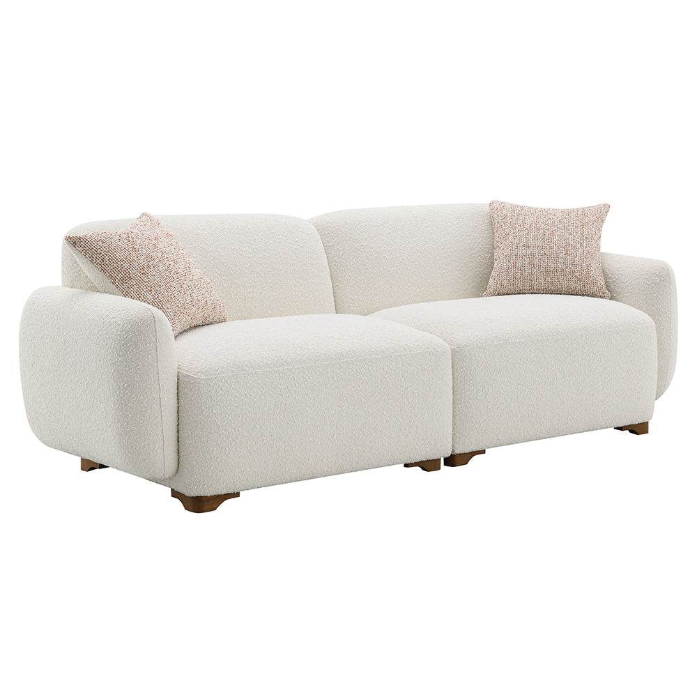Darius Beige Boucle Sofa w/2 Pillows - Ornate Home