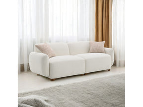 Darius Beige Boucle Sofa w/2 Pillows - Ornate Home