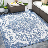Dark Blue Kilmacolm Indoor & Outdoor Area Rug - Clearance - Ornate Home