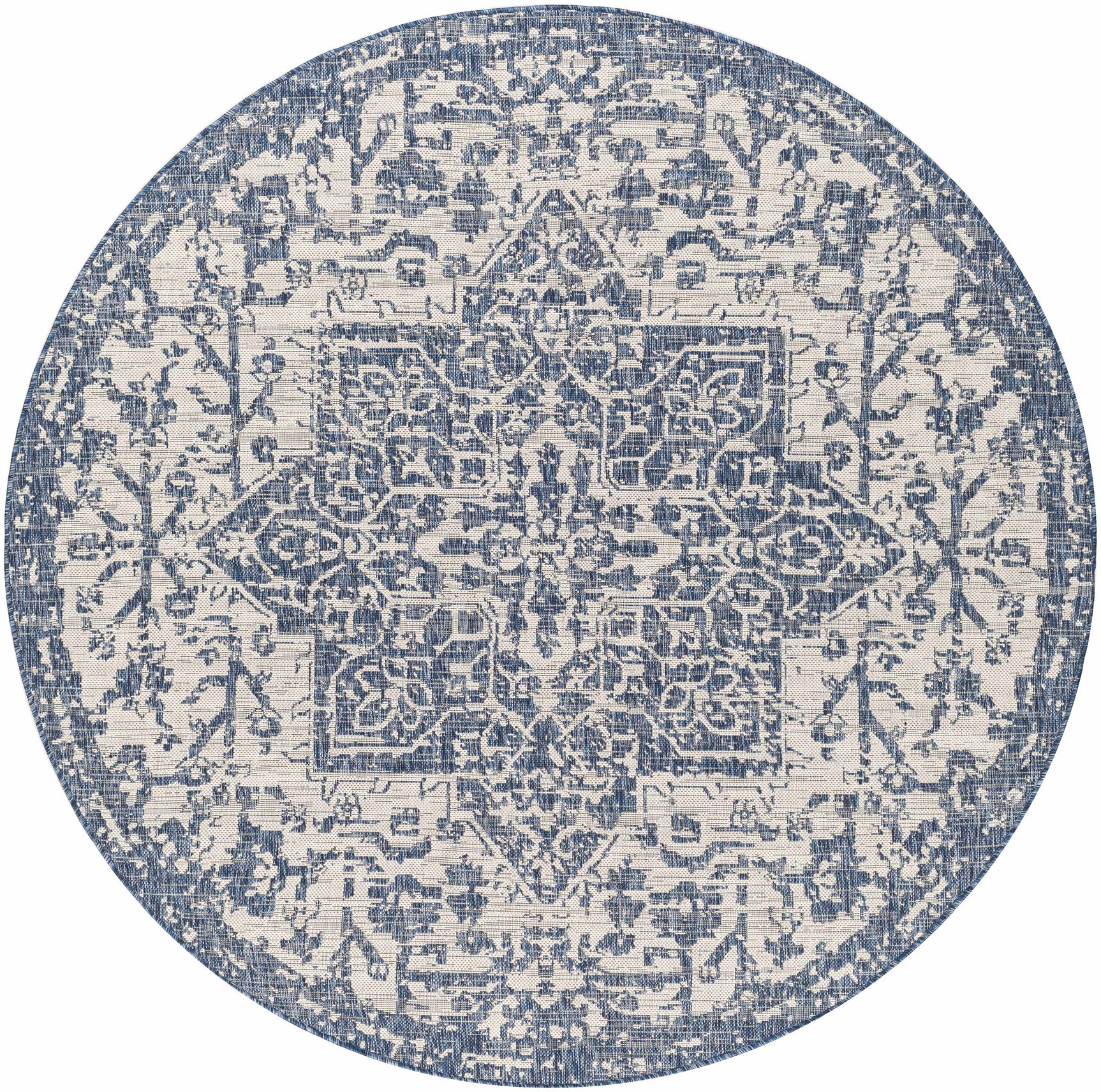 Dark Blue Kilmacolm Indoor & Outdoor Area Rug - Clearance - Ornate Home