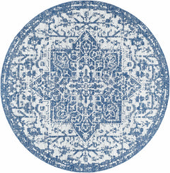 Dark Blue Kilmacolm Indoor & Outdoor Area Rug - Clearance - Ornate Home