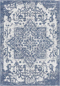 Dark Blue Kilmacolm Indoor & Outdoor Area Rug - Clearance - Ornate Home