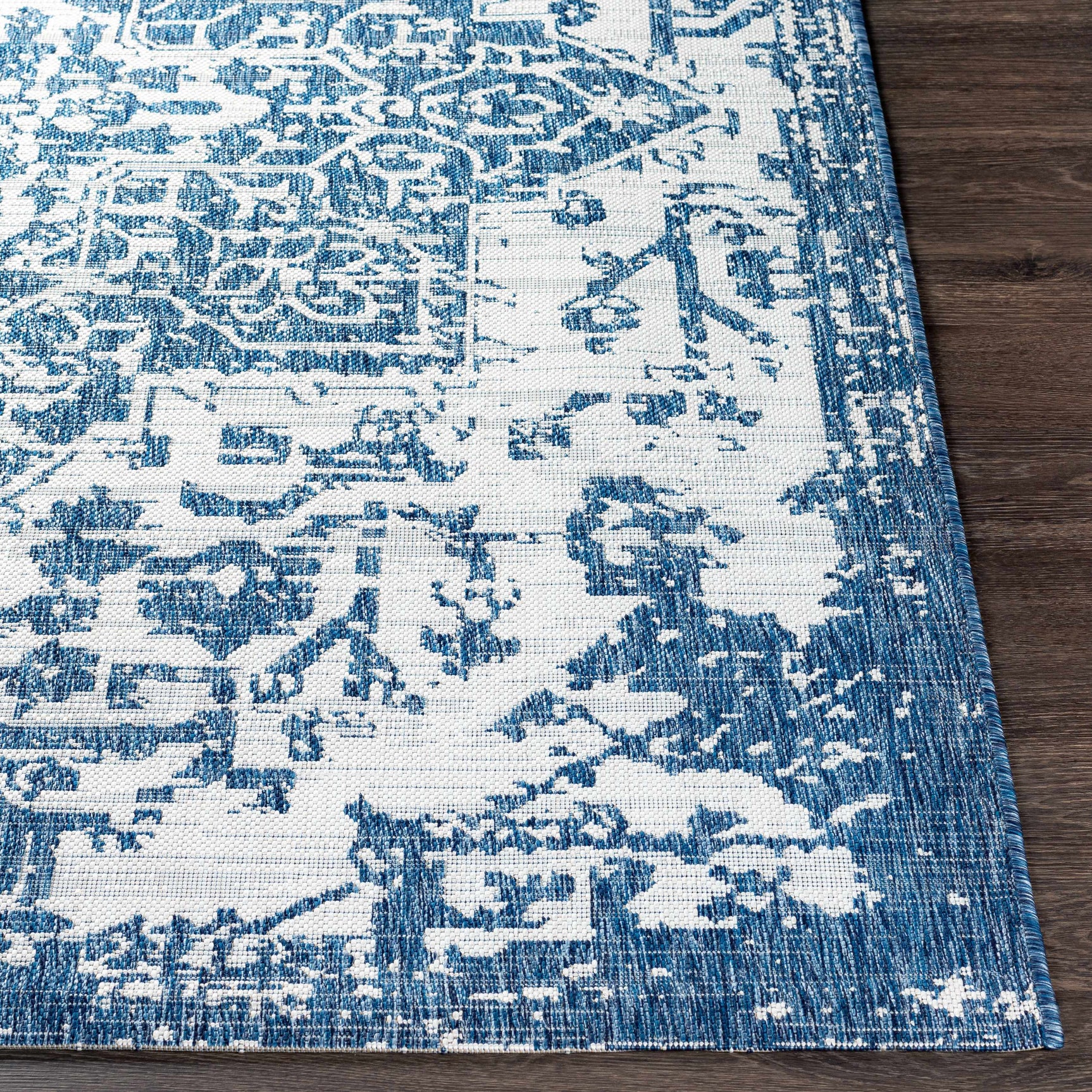 Dark Blue Kilmacolm Indoor & Outdoor Area Rug - Clearance - Ornate Home