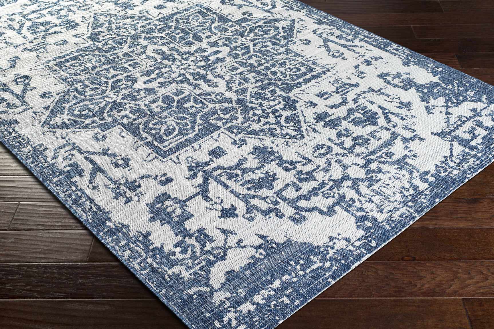 Dark Blue Kilmacolm Indoor & Outdoor Area Rug - Clearance - Ornate Home
