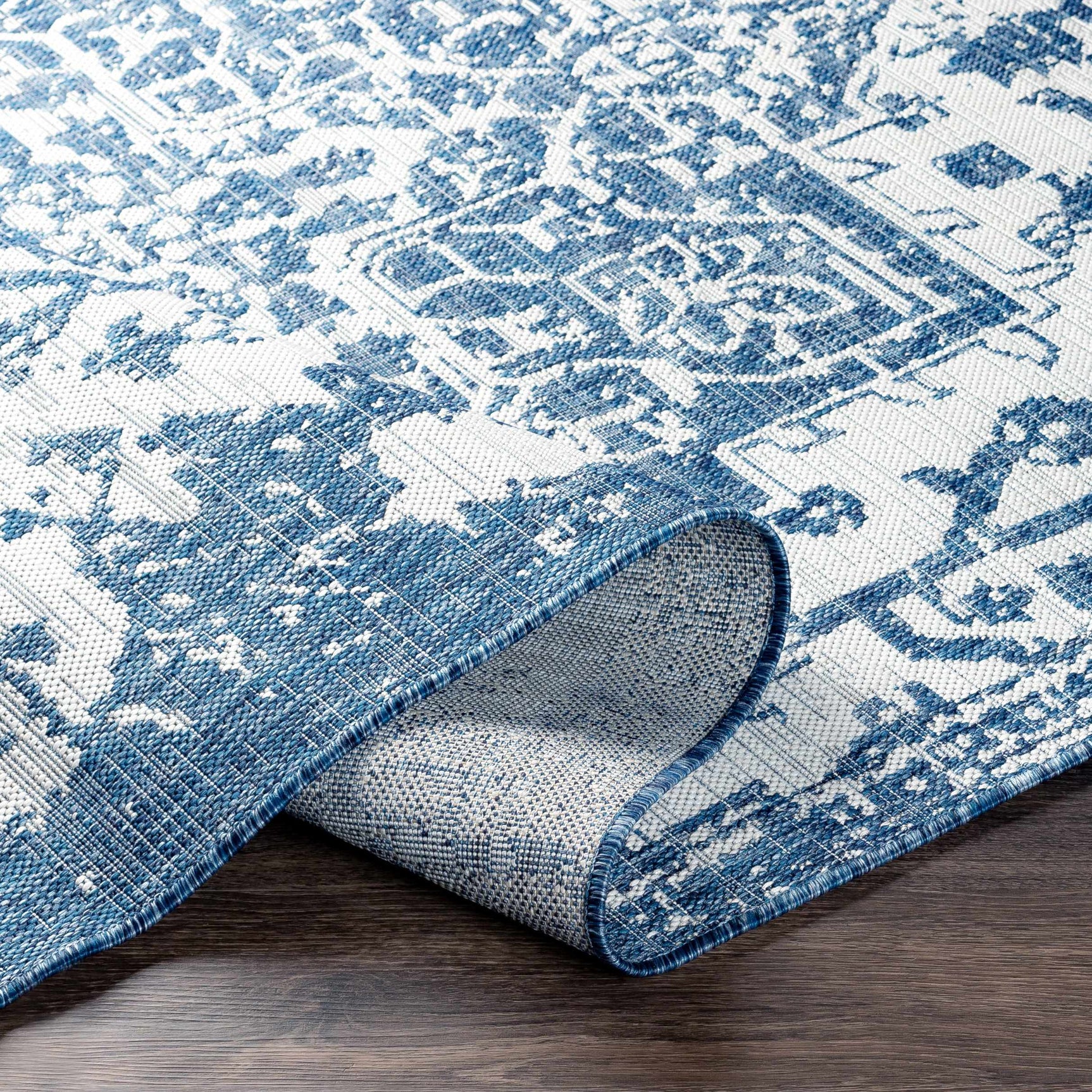 Dark Blue Kilmacolm Indoor & Outdoor Area Rug - Clearance - Ornate Home