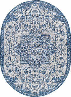 Dark Blue Kilmacolm Indoor & Outdoor Area Rug - Clearance - Ornate Home