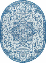Dark Blue Kilmacolm Indoor & Outdoor Area Rug - Clearance - Ornate Home