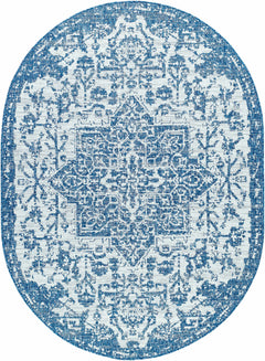 Dark Blue Kilmacolm Indoor & Outdoor Area Rug - Clearance - Ornate Home