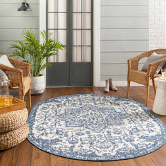 Dark Blue Kilmacolm Indoor & Outdoor Area Rug - Clearance - Ornate Home