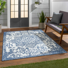 Dark Blue Kilmacolm Indoor & Outdoor Area Rug - Clearance - Ornate Home