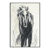 Dark Horse Black/White Painting 48x72 by Buddy Whitlock - Ornate Home