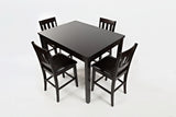 Dark Rustic Prairie Brown Counter Height Dining Table w/(4) Stools - Ornate Home