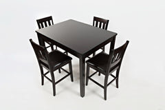 Dark Rustic Prairie Brown Counter Height Dining Table w/(4) Stools - Ornate Home