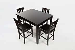 Dark Rustic Prairie Brown Counter Height Dining Table w/(4) Stools - Ornate Home