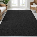 Woolen Dark Gray Jute-Look Area Rug | High-Traffic Ready
