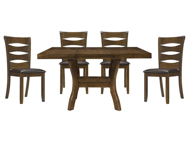 Darla Brown 5-piece Dinig Table Set - Ornate Home