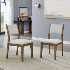 Darla Walnut Oak 19"W Fabric Dining Side Chair (Set of 2) - Ornate Home