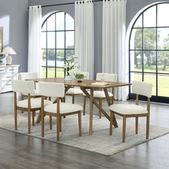 Darla Walnut Oak 70" 7-Piece Rectangular Dining Set - Ornate Home