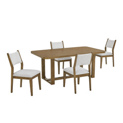 Darla Walnut Oak 72" 5-Piece Rectangular Dining Set - Ornate Home