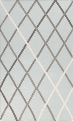 Darlaston Gray Trellis Wool Area Rug - Clearance - Ornate Home